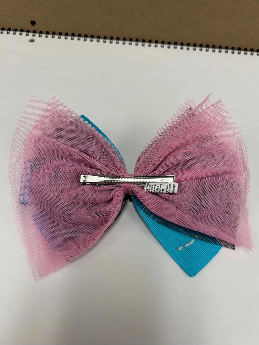 JoJo Siwa Turquoise Polka Dot & Pink Layered Bow Hair Clip